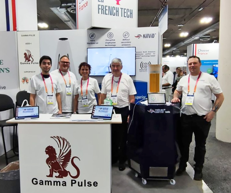 Image of Gamma Pulse booth at CES 2023 with the team.